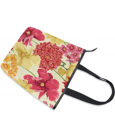 Tote Canvas Shoulder Bag Spring Autumn Flower Floral Womens Handbag $9.84 Shoulder Bags