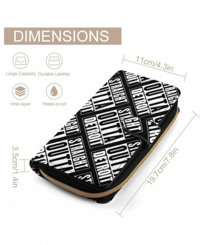 Straight Outta Detroit Wallet PU Leather Purse Coin Pocket Credit Card Holder Clutch Gifts for Women Men $14.81 Wallets