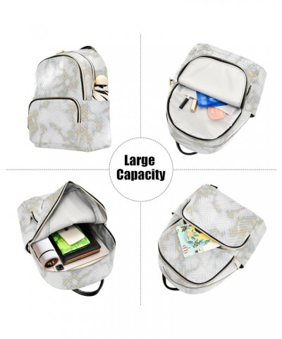 Women Backpack Golden Gray Marble Classic Durable Travel Backpack Lightweight Handbag Lady Purse Roomy Double Zipper Weekend ...