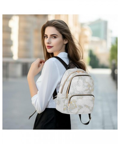 Women Backpack Golden Gray Marble Classic Durable Travel Backpack Lightweight Handbag Lady Purse Roomy Double Zipper Weekend ...