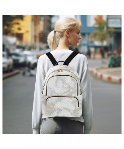 Women Backpack Golden Gray Marble Classic Durable Travel Backpack Lightweight Handbag Lady Purse Roomy Double Zipper Weekend ...