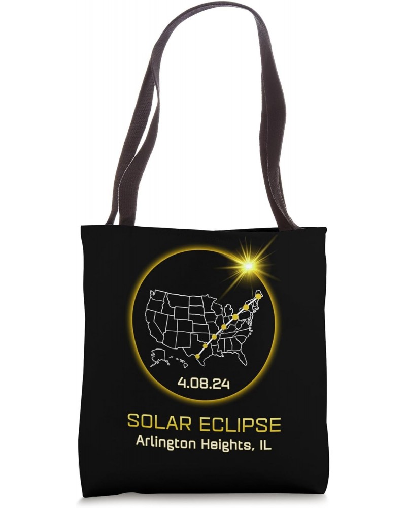 Solar Eclipse 2024 Arlington Heights IL Illinois Totality Tote Bag $13.49 Totes