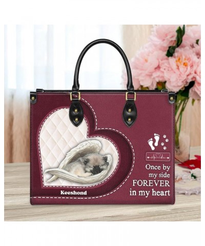 Keeshond Leather Bag Women Fashion Synthetic Leather Handbags Shoulder Bag For Dog Lover Style 7 $35.90 Totes