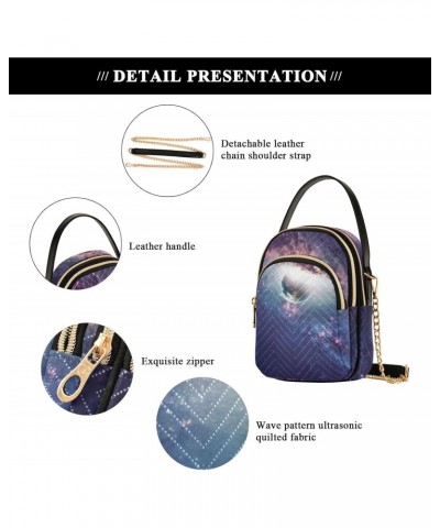 Cosmic Planet Nebula Quilted Crossbody Bag for Women, Small Cell Phone Bag Shoulder Handbags Purse with Leather Strap $11.44 ...