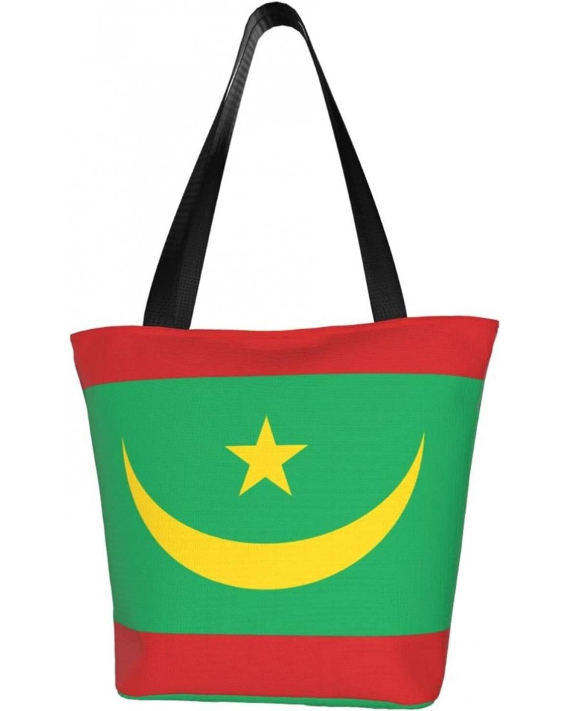 Mauritania Flag Women'S Casual One Shoulder Carry Shopping Bag Large Capacity Working Storage Handbag $14.71 Shoulder Bags