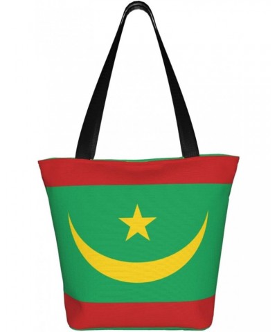 Mauritania Flag Women'S Casual One Shoulder Carry Shopping Bag Large Capacity Working Storage Handbag $14.71 Shoulder Bags