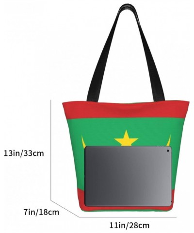 Mauritania Flag Women'S Casual One Shoulder Carry Shopping Bag Large Capacity Working Storage Handbag $14.71 Shoulder Bags