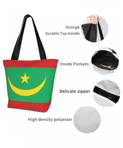 Mauritania Flag Women'S Casual One Shoulder Carry Shopping Bag Large Capacity Working Storage Handbag $14.71 Shoulder Bags