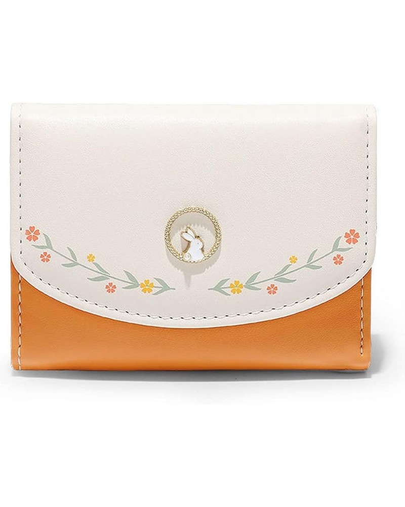 Women Wallet Purse PU Leather Small Slim Trifold Cute Rabbit Flower Pattern Credit Card Case Holder Organizer for Girls (Blue...