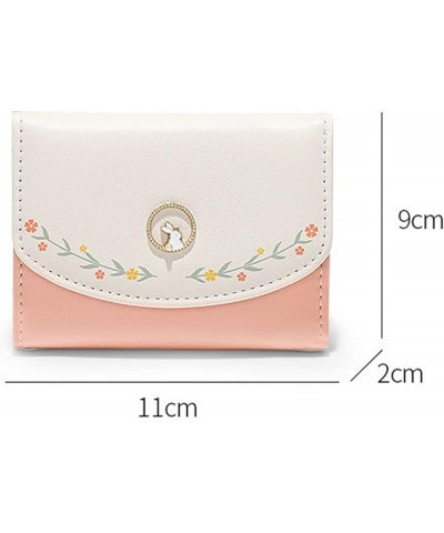 Women Wallet Purse PU Leather Small Slim Trifold Cute Rabbit Flower Pattern Credit Card Case Holder Organizer for Girls (Blue...