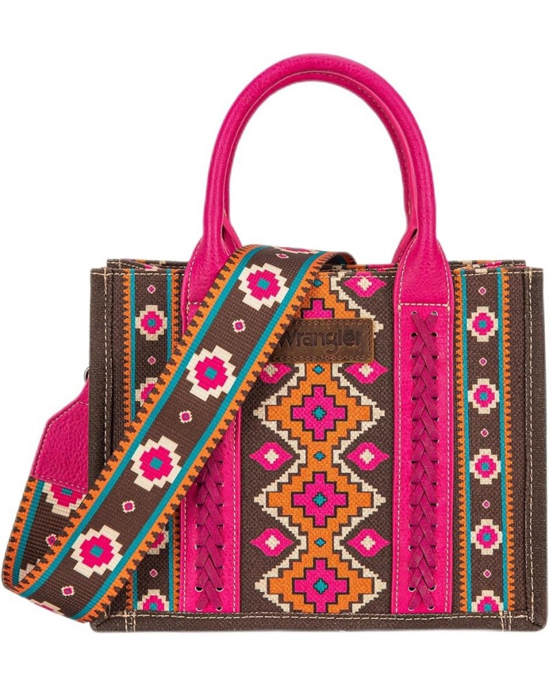 Wrangler Tote Bag for Women Aztec Top Handle Satchel Purse Boho Shoulder Handbags Angel Diamond Hot Pink (Guitar Strap) $41.2...