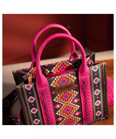 Wrangler Tote Bag for Women Aztec Top Handle Satchel Purse Boho Shoulder Handbags Angel Diamond Hot Pink (Guitar Strap) $41.2...