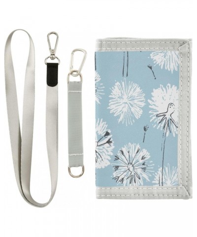 Dandelion Flowers Trifold Wallet Fabric Wallet Small Nylon Wallet Card Wallet with Lanyard $9.68 Wallets