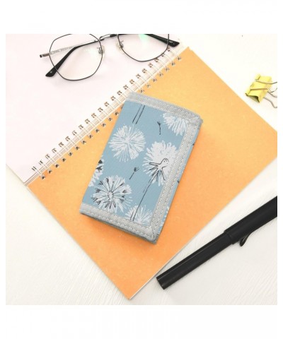 Dandelion Flowers Trifold Wallet Fabric Wallet Small Nylon Wallet Card Wallet with Lanyard $9.68 Wallets