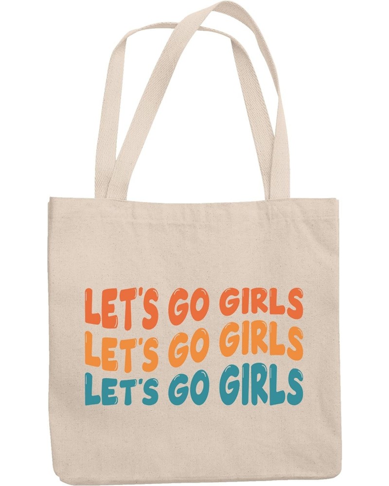 Let's Go Girls, Groovy Retro Wavy Text Merch Gift, 12oz Canvas Tote Bag $11.88 Totes