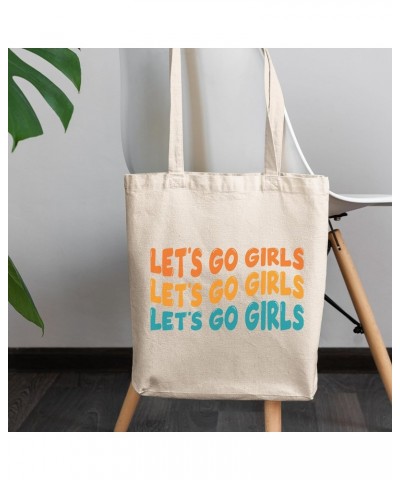 Let's Go Girls, Groovy Retro Wavy Text Merch Gift, 12oz Canvas Tote Bag $11.88 Totes