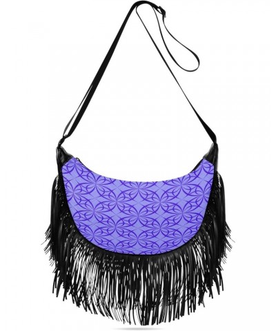 Tassel Medium Shoulder Purses for Women Purple Decorative Trendy Fringe Crossbody Bags for Women Trendy Designer Women Should...