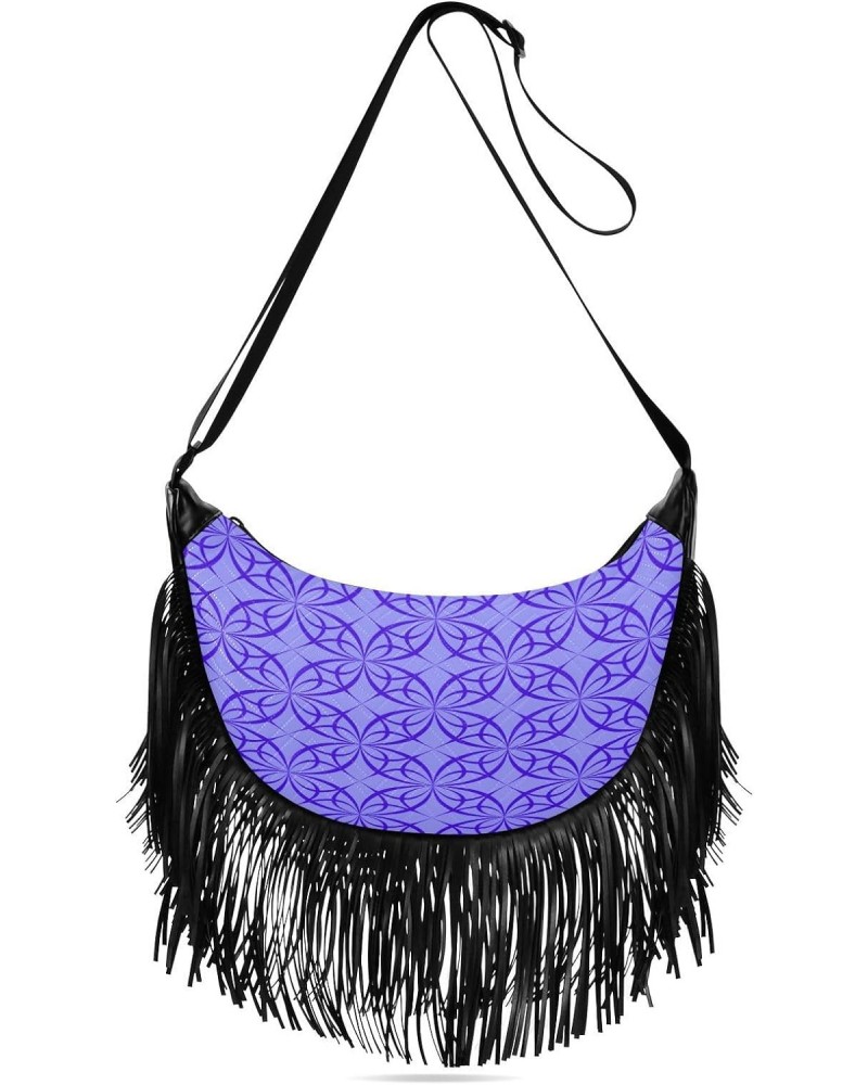 Tassel Medium Shoulder Purses for Women Purple Decorative Trendy Fringe Crossbody Bags for Women Trendy Designer Women Should...