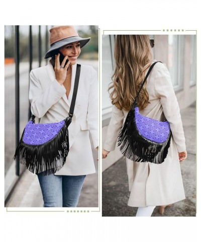 Tassel Medium Shoulder Purses for Women Purple Decorative Trendy Fringe Crossbody Bags for Women Trendy Designer Women Should...