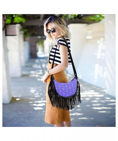 Tassel Medium Shoulder Purses for Women Purple Decorative Trendy Fringe Crossbody Bags for Women Trendy Designer Women Should...