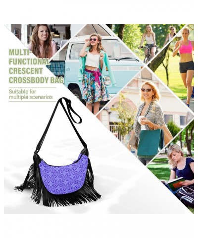 Tassel Medium Shoulder Purses for Women Purple Decorative Trendy Fringe Crossbody Bags for Women Trendy Designer Women Should...