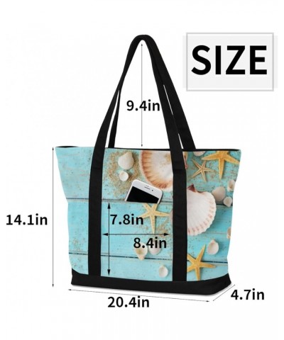 Tote Bag for Women Canvas Shoulder Bag Large Casual Handbag Lightweight Tote Bag with Zipper for Work Travel Shopping Cute St...