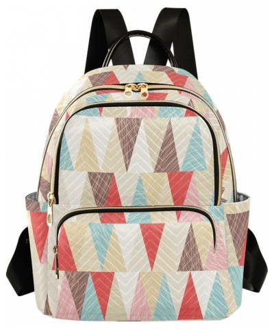 Colorful Geometry Women Backpack Purse Shoulder Bag Color Medium $14.85 Backpacks