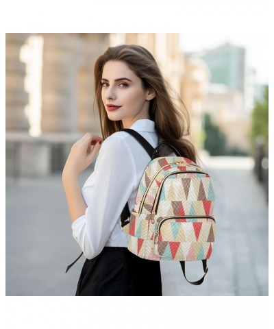 Colorful Geometry Women Backpack Purse Shoulder Bag Color Medium $14.85 Backpacks