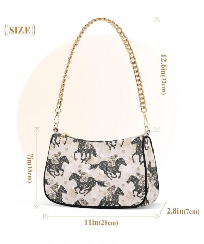 Beautiful Horse Shoulder Bags for Women Crossbody Bags Tote Handbag Stylish Clutch Purse with Chain Strap 7.1x11x2.8 in $16.7...