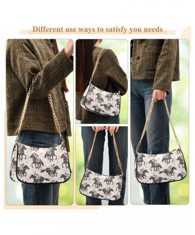 Beautiful Horse Shoulder Bags for Women Crossbody Bags Tote Handbag Stylish Clutch Purse with Chain Strap 7.1x11x2.8 in $16.7...