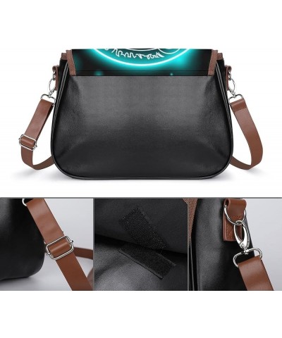 Printed Crossbody Bags Women City Leather Shoulder Bag Satchel Hobo Bags Trendy Black And White Marble Color4 $28.99 Hobo Bags