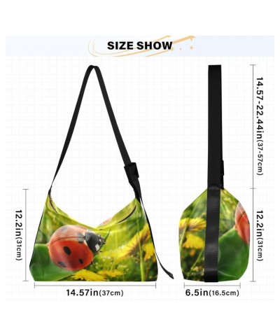 Casual Shoulder Bag Crossbody Ladybug Cute Hobo Handbag Purses with Wide Shoulder Strap Spring Trendy Large Messenger Bag Tot...