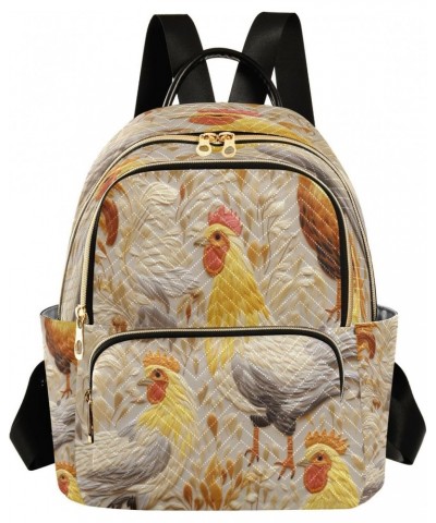 Gold Rooster Leaves Women Backpack Purse Ladies Fashion Designer Shoulder Bag Travel Bag $10.92 Backpacks