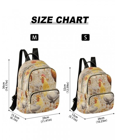 Gold Rooster Leaves Women Backpack Purse Ladies Fashion Designer Shoulder Bag Travel Bag $10.92 Backpacks