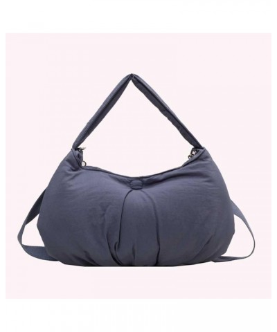 Women Large Capacity Quilted Tote Bag for Women Puffer Hobo Handbag Padding Quilted Bag Autumn Underarm Bag Blue $20.97 Totes