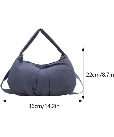 Women Large Capacity Quilted Tote Bag for Women Puffer Hobo Handbag Padding Quilted Bag Autumn Underarm Bag Blue $20.97 Totes