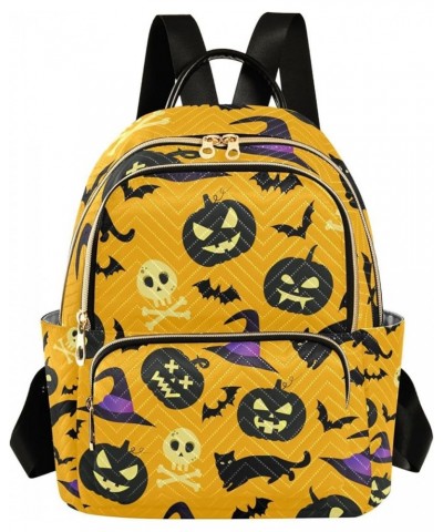 Halloween Women Backpack Pirate Skull Jack-o-lantern Bat Cat Anti-Theft Travel Backpack with Luggage Belt Durable Lightweight...