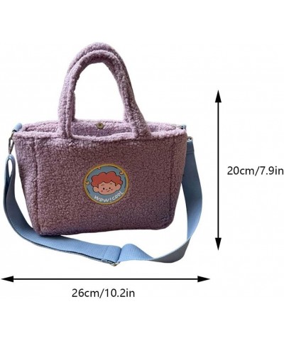 Women Lamb Wool Tote Bag Fashion Soft Faux Hobo Bag Casual ry Shoulder Bag Versatile Adjustable Strap Girl Stylis Purple $10....