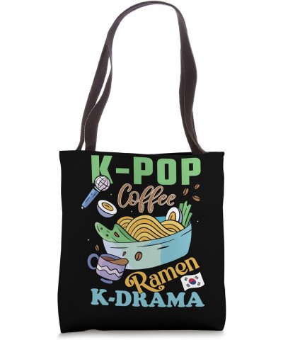 K-Pop Coffee Ramen Korean Drama Korea K-Pop Love K-Drama Tote Bag $11.93 Totes