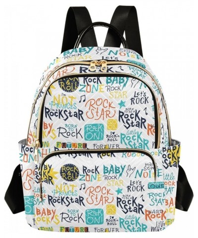 Backpack Purse for Women Rock Quote Poster, Mini Fashion Backpack Colorful Letters Lightweight Casual Daypack Shoulder Bag Tr...