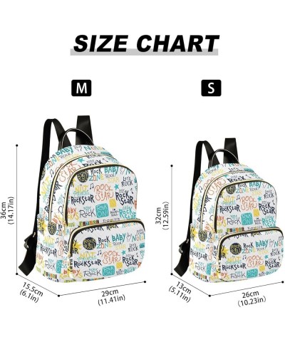 Backpack Purse for Women Rock Quote Poster, Mini Fashion Backpack Colorful Letters Lightweight Casual Daypack Shoulder Bag Tr...