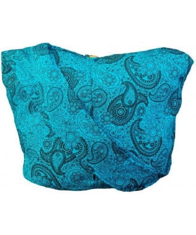 BTP! Thai Cotton Hippie Hobo Sling Crossbody Bag eco Friendly Shopping bag Paisley Print Large Blue $13.50 Crossbody Bags