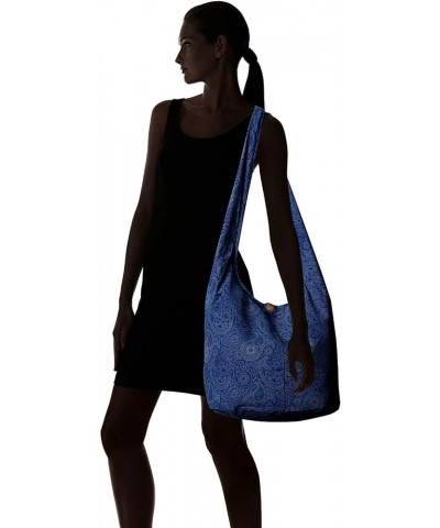 BTP! Thai Cotton Hippie Hobo Sling Crossbody Bag eco Friendly Shopping bag Paisley Print Large Blue $13.50 Crossbody Bags