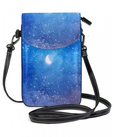 Lightweight Leather Phone Purse, Small Crossbody Bag Mini Big Glowing Planet Cell Phone purse Shoulder Bag with Strap for Wom...