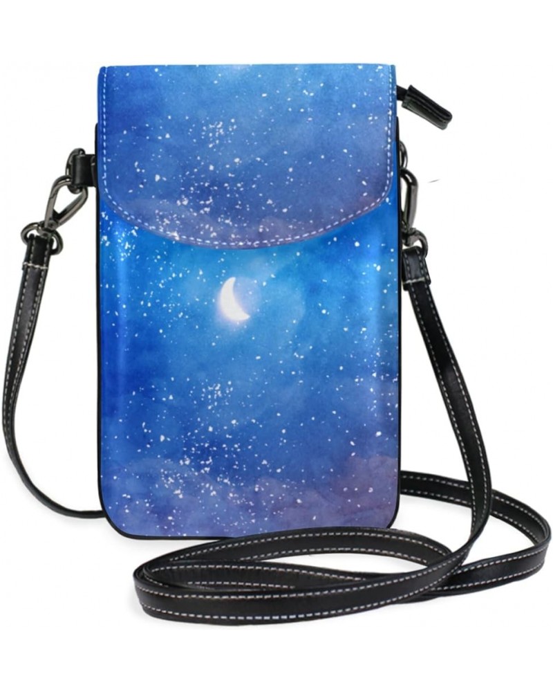 Lightweight Leather Phone Purse, Small Crossbody Bag Mini Big Glowing Planet Cell Phone purse Shoulder Bag with Strap for Wom...