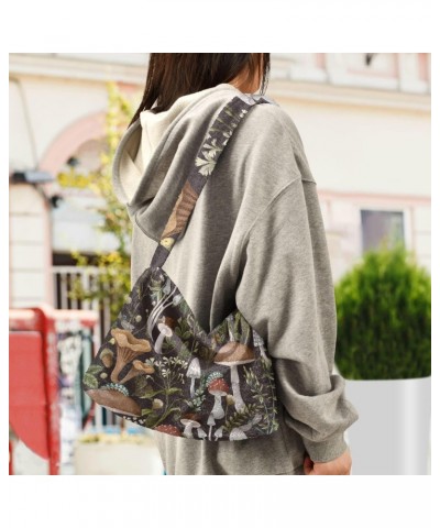 Women Boho Handbag Wild Mushroom Forest Fern Underarm Bag Tote Bag Shoulder Bag Crossbody Bag Fluffy Cell Phone Purse Lady Tr...