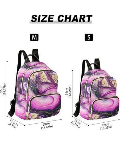 Women Backpack Marble Pink Golden Glitter Durable Travel Backpack Lightweight Handbag Lady Purse Roomy Double Zipper Weekend ...