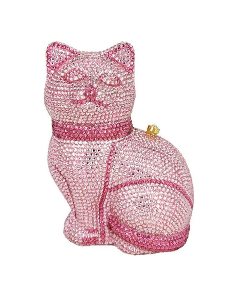 Women Cute Cat Evening Clutch Sparkling Crystal Rhinestones Mini Purse Banquet Prom Shoulder Bag, Black Pink $102.67 Evening ...