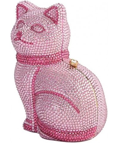 Women Cute Cat Evening Clutch Sparkling Crystal Rhinestones Mini Purse Banquet Prom Shoulder Bag, Black Pink $102.67 Evening ...