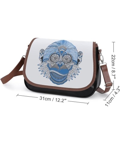 Printed Shoulder Crossbody Bag Leather Hobo Bags Medium Ladies Top Handles Satchels Fuzzy Cat Color7 $21.50 Hobo Bags